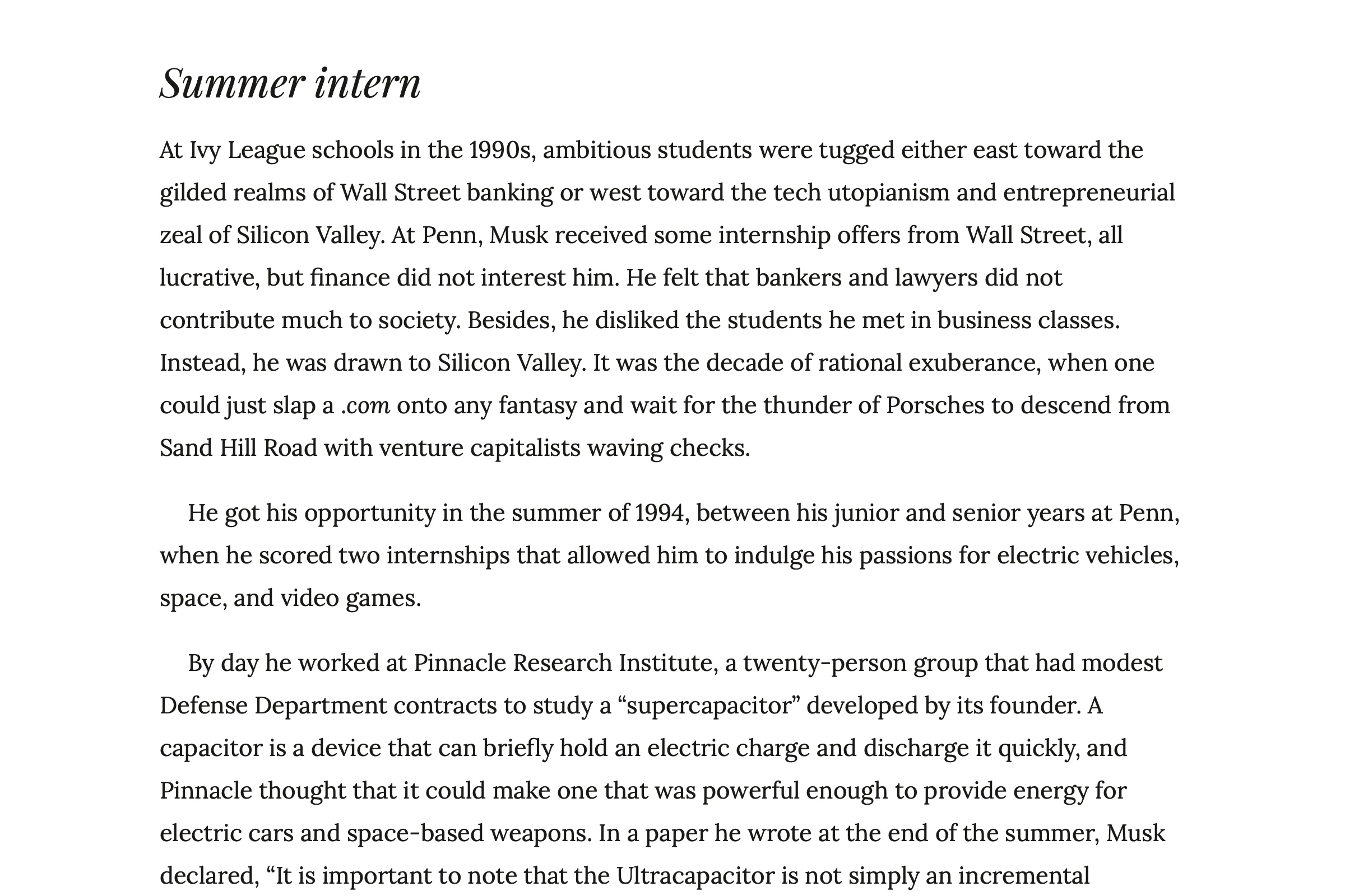 A chapter of a biography open in the ReadAware reader, set in a serif typeface.
